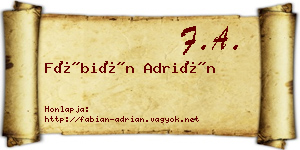 Fábián Adrián névjegykártya
